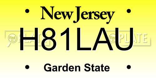 H81LAU New Jersey License Plate