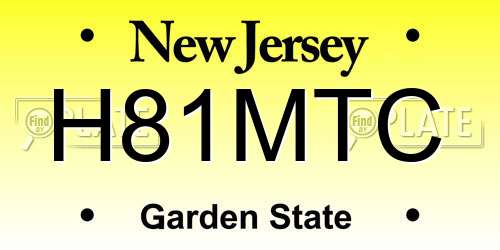 H81MTC New Jersey License Plate