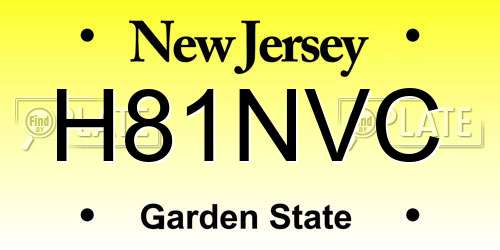 H81NVC New Jersey License Plate