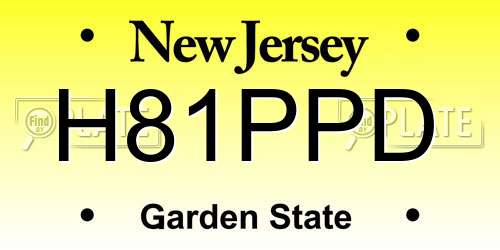 H81PPD New Jersey License Plate
