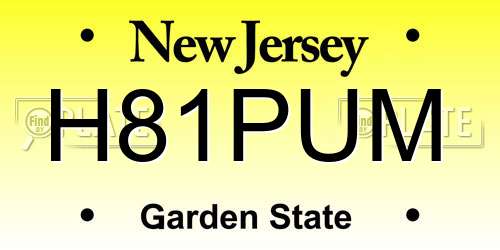 H81PUM New Jersey License Plate