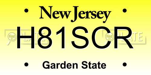 H81SCR New Jersey License Plate