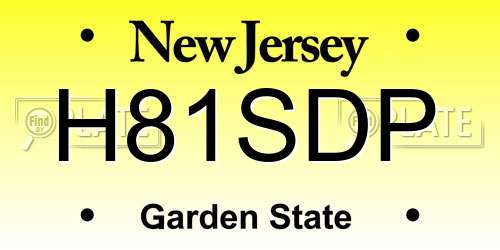 H81SDP New Jersey License Plate