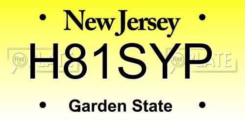 H81SYP New Jersey License Plate