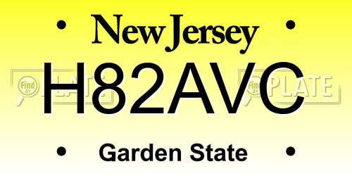 H82AVC New Jersey License Plate