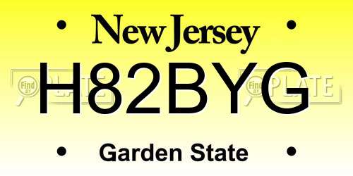 H82BYG New Jersey License Plate