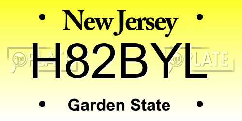 H82BYL New Jersey License Plate