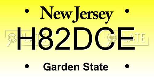 H82DCE New Jersey License Plate