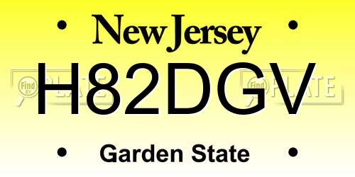 H82DGV New Jersey License Plate