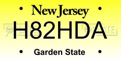 H82HDA New Jersey License Plate