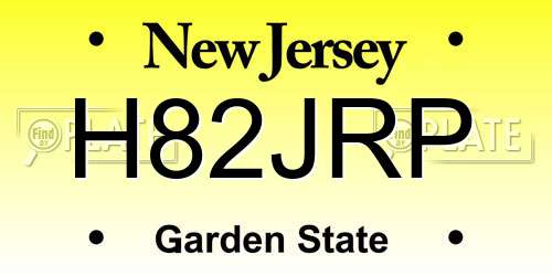 H82JRP New Jersey License Plate