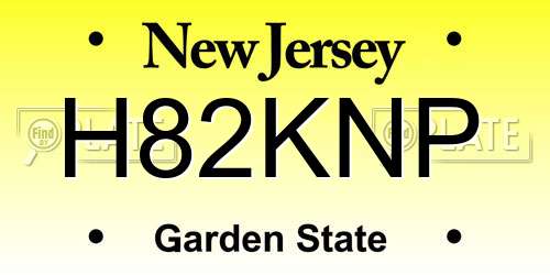 H82KNP New Jersey License Plate