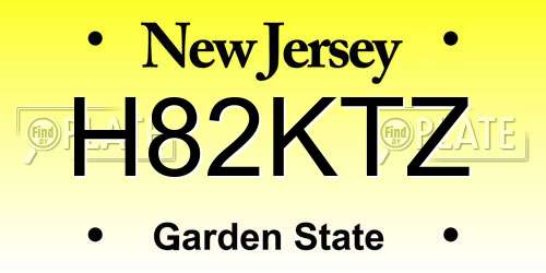 H82KTZ New Jersey License Plate
