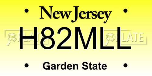 H82MLL New Jersey License Plate