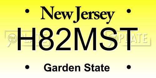 H82MST New Jersey License Plate