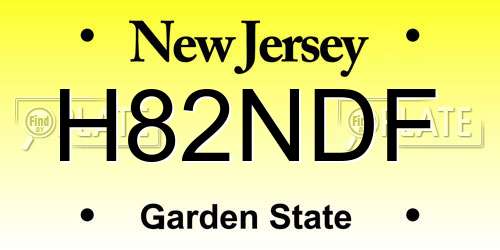 H82NDF New Jersey License Plate