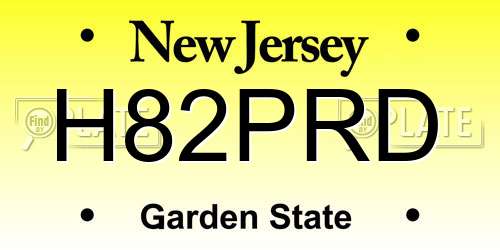 H82PRD New Jersey License Plate