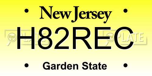 H82REC New Jersey License Plate