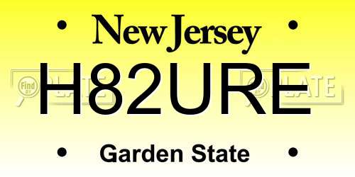 H82URE New Jersey License Plate