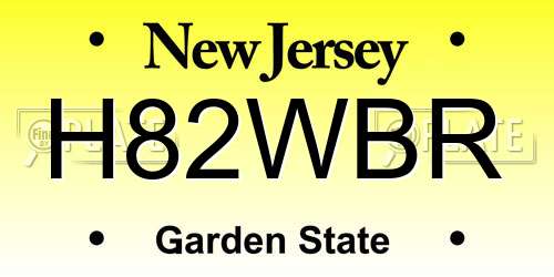 H82WBR New Jersey License Plate