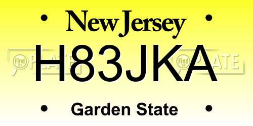 H83JKA New Jersey License Plate