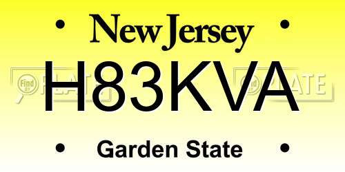 H83KVA New Jersey License Plate