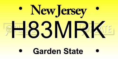 H83MRK New Jersey License Plate