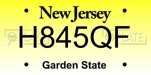 H845QF New Jersey License Plate