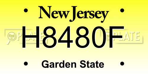 H8480F New Jersey License Plate