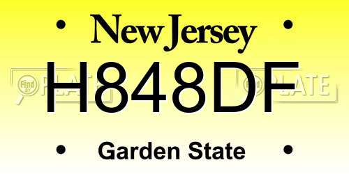 H848DF New Jersey License Plate