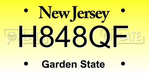 H848QF New Jersey License Plate