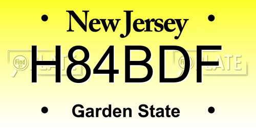 H84BDF New Jersey License Plate