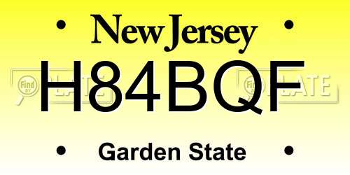 H84BQF New Jersey License Plate