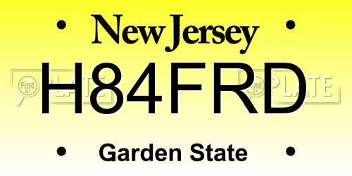 H84FRD New Jersey License Plate