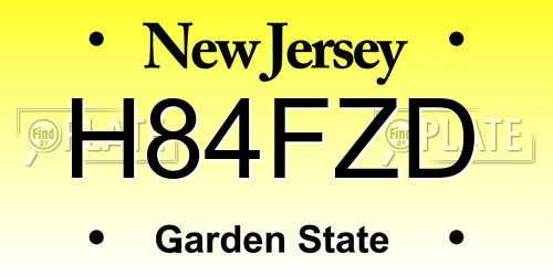 H84FZD New Jersey License Plate