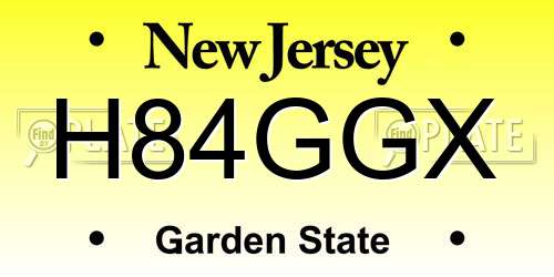 H84GGX New Jersey License Plate