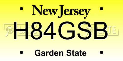 H84GSB New Jersey License Plate