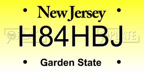 H84HBJ New Jersey License Plate