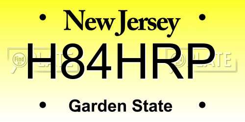 H84HRP New Jersey License Plate