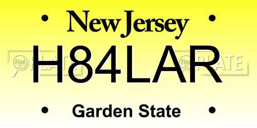 H84LAR New Jersey License Plate