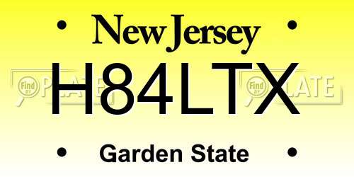 H84LTX New Jersey License Plate