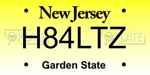 H84LTZ New Jersey License Plate