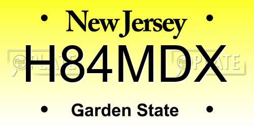 H84MDX New Jersey License Plate