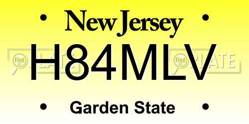 H84MLV New Jersey License Plate
