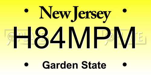 H84MPM New Jersey License Plate