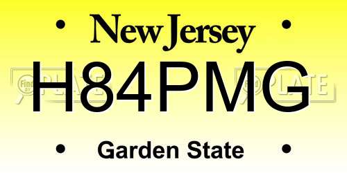 H84PMG New Jersey License Plate