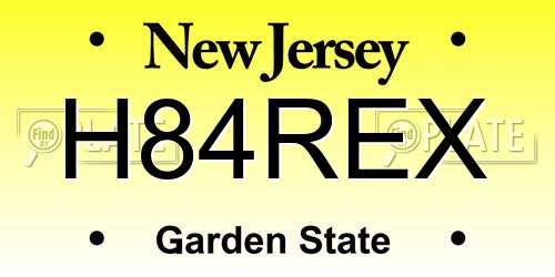 H84REX New Jersey License Plate