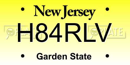 H84RLV New Jersey License Plate
