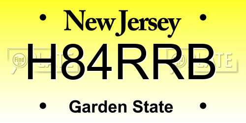 H84RRB New Jersey License Plate