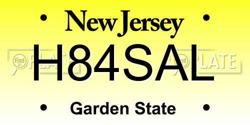 H84SAL New Jersey License Plate